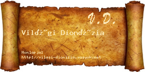 Világi Dionízia névjegykártya